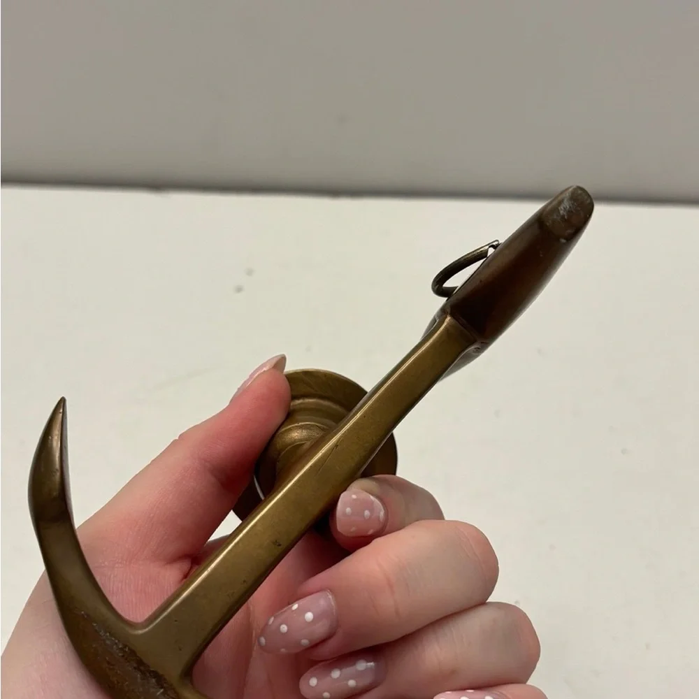 Nautical ANCHOR Maritime Ship Candle Stick Holder Art solid brass vintage